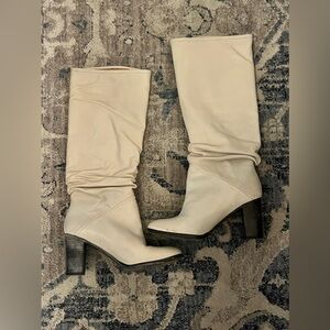 Free People Cream Slouch Boots Size 37